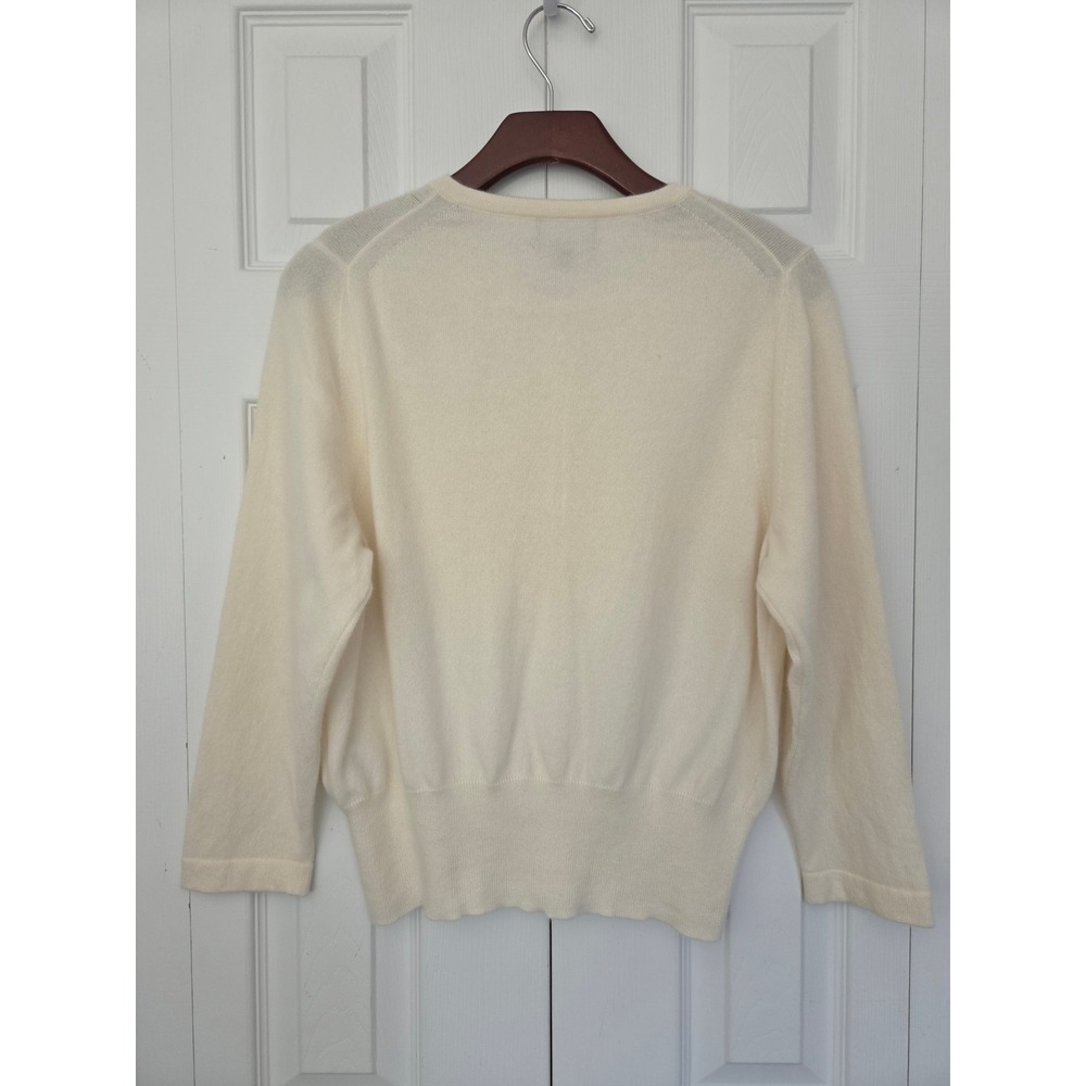Pure Collection Cardigan 100% Cashmere Women US 14/16 Cream - Picture 4 of 6